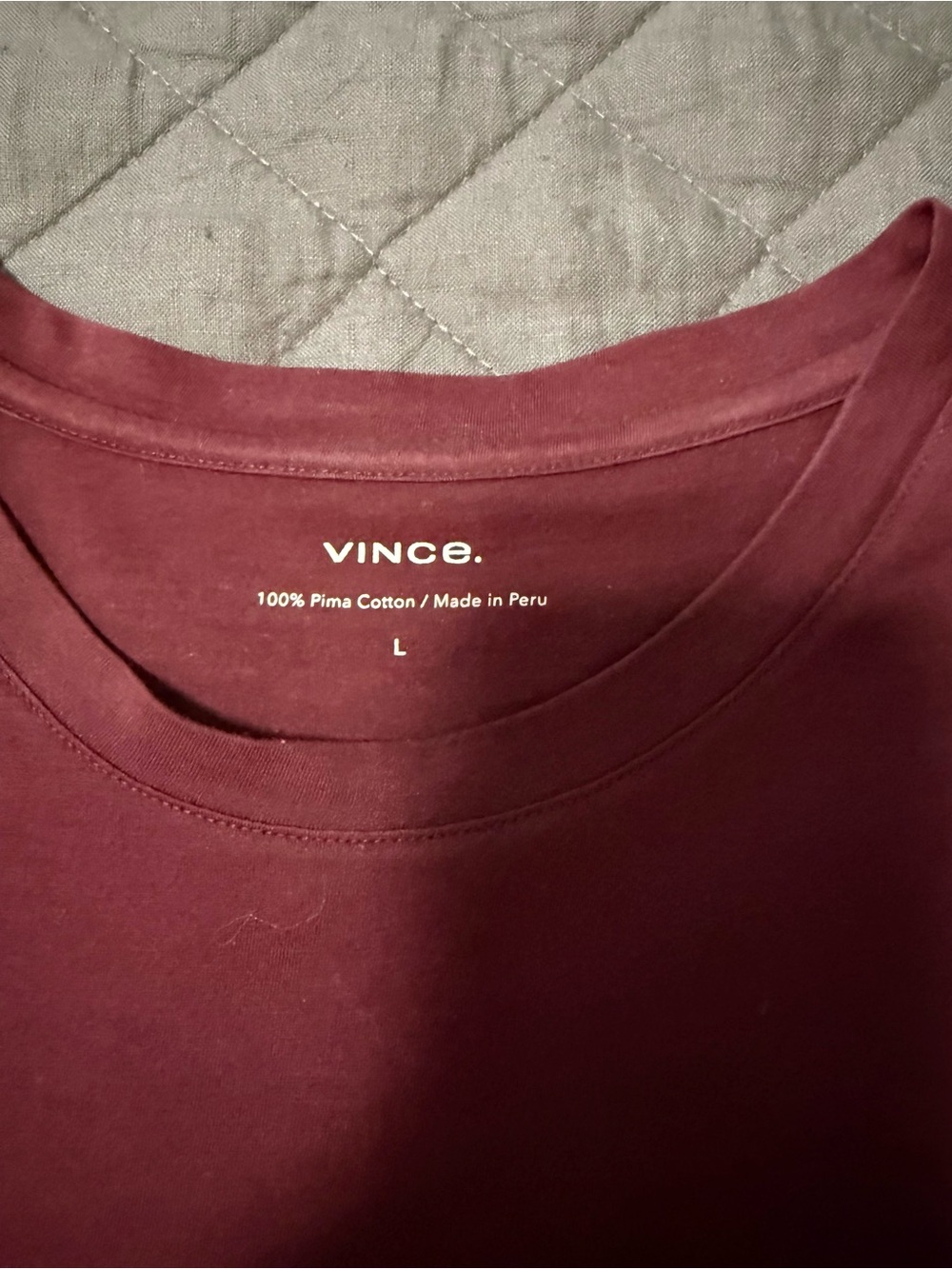 Vince Burgundy Pima Cotton Crewneck T-Shirt